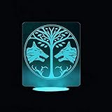 Luz de noche creativa 3D Vision 7 Lámparas de modelado de 