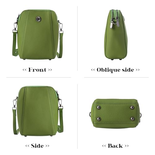 Image of Genuine Leather Small Crossbody Bags for Women | Lightweight Shoulder Purse, Designer Handbag with Adjustable Strap, Casual Travel Everyday Bag
