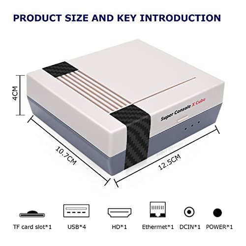 Kinhank 117000+ Retro Game Console,Super Console X Cube Mini Classic Video Games, Gaming Systems for