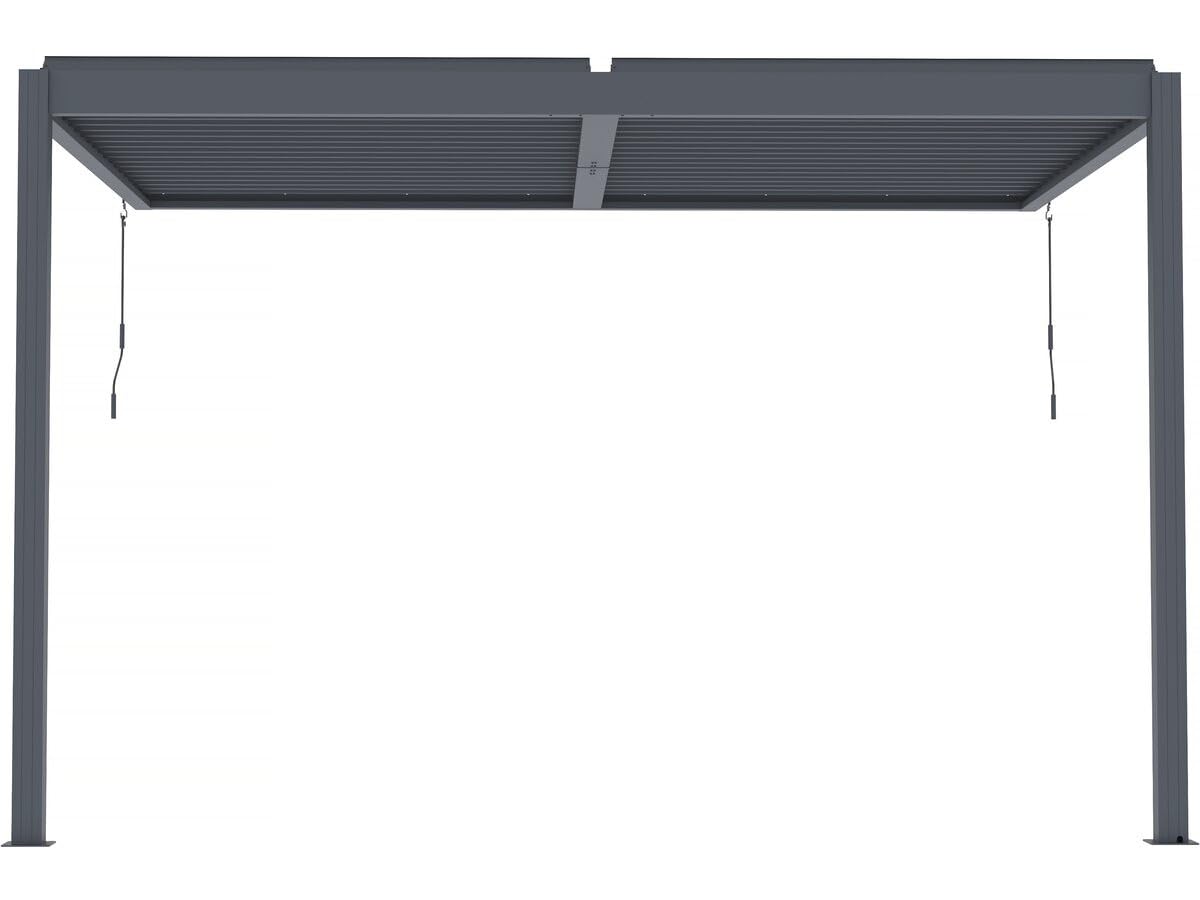 Pergola bioclimatique adossée avec LED Windsor - 3 x 4 m - Anthracite