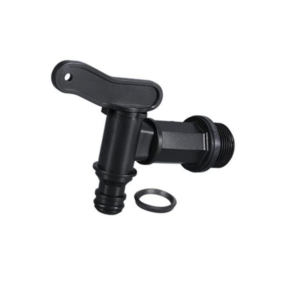 Regentonne Wasserhahn Aus Kunststoff – 5 Stück, Schwarz, Lebensmittelecht, Für Garten & Eimer