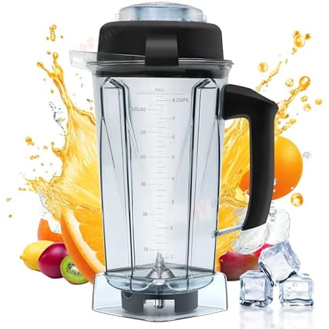 Improve vitamix Blender Pitcher 5200 6300 VM0101 VM0102 VM0103 VM0197 E310 Pitcher,Classic Explorian Commercial Professional Series,vitamix Blender Container 64 oz Cup Jar,Prevent Leakage 3 YR GNTEE Cover