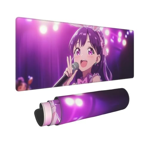 Gaming Tappetino Mouse XXL 900x300mm Pad XXL Grande Ragazza viola per con Bordi Cuciti e Base in Gomma Antiscivolo Migliora la Velocità per Gioco PC Ufficio T6694