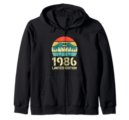 Camisetas vintage de cumpleaños de 1986 para mujer, divertidas camisetas de cumpleaños de 1986 Sudadera con Capucha