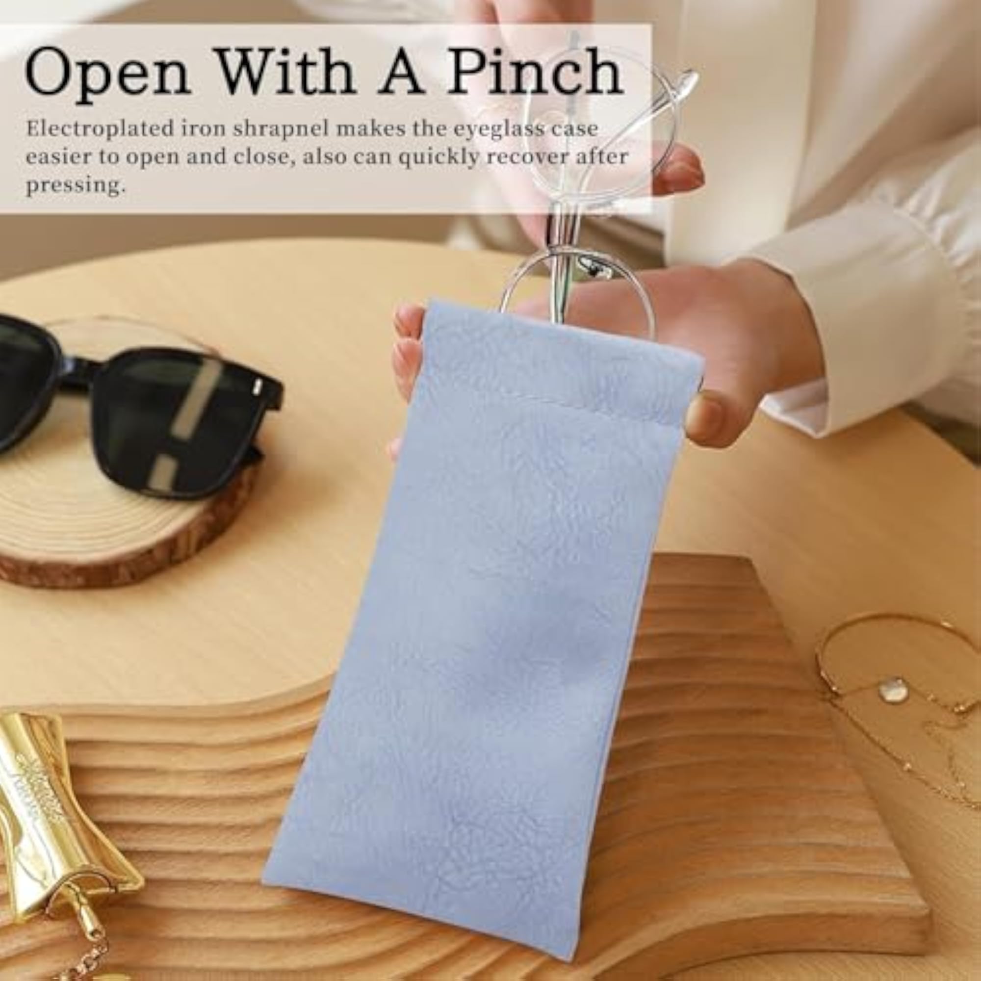 Personalized Snap Closure Leather Organizer Pouch for Makeup
