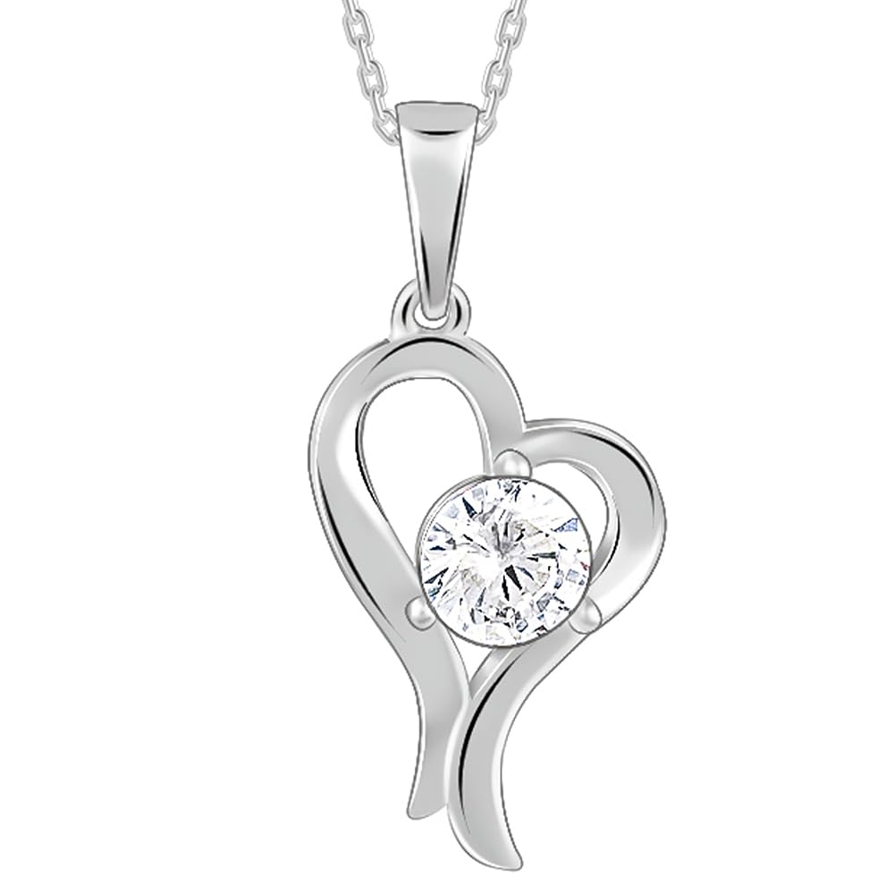 GIVA 925 Silver Anushka Sharma Zircon Curl Heart Necklace With Link Chain|Rakhi Rakshabandhan Gift For Sister Bhabhi, Women&Girls|With Certificate Of Authenticity And 925 Stamp|6 Month Warranty* (B08N6NB449) Amazon Price History, Amazon Price Tracker