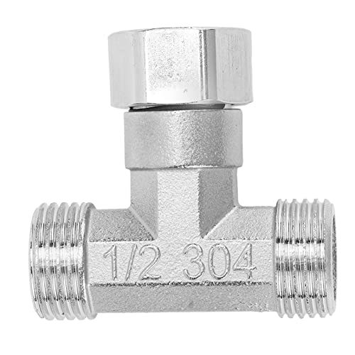 Jeanoko Raccords de Plomberie de Tuyau en T, Raccord de Tuyau 3 Voies en T 304 Adaptateur de Tuyau de Connecteur de Tuyau en Acier Inoxydable G1/2 pour L'air de l'eau(Filetage Femelle Moyen)