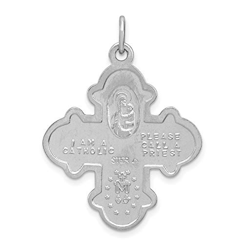 Vermeil 4-Way Budded Cruciform Cross Charm In 925 Sterling Silver 36 Mm X 35 Mm #TOP3