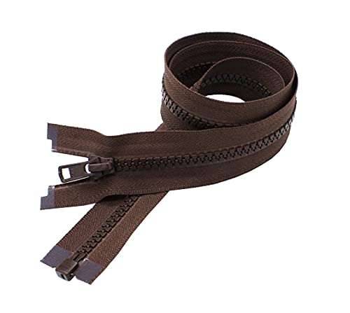 Ykk 22" Vislon Zipper ~ Ykk #5 Molded Plastic ~ Separating - 868 Sabel Brown (1 Zipper/Pack) #TOP28