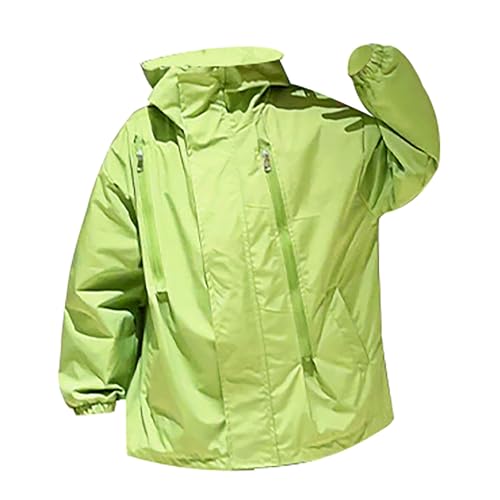 Boys Girls Lightweight Windproof Jacket Kids Waterproof Hooded Raincoats Basic Plain Outdoor Windbreaker Outerwear