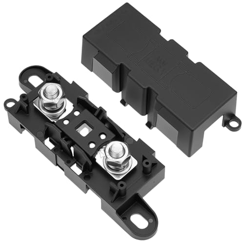 QWORK® porte-fusible Kfz avec capuchon de protection, comprenant un fusible de 200A - porte-fusible ANM, Max. 500A 58VDC