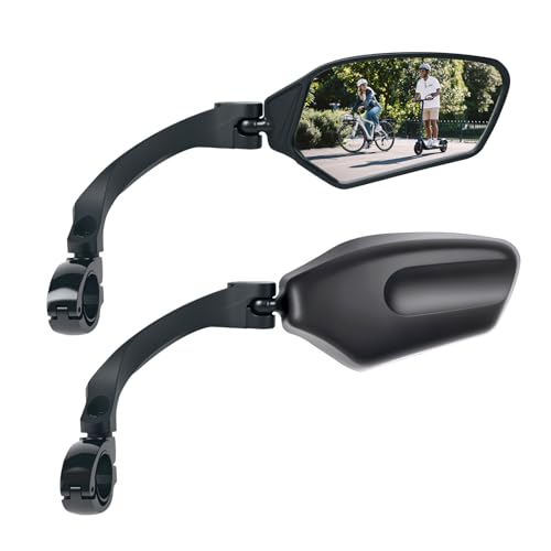 TXZSXS Adjustable Handlebar Bike Mirrors Left & Right Bicycle Mirror Set Universal Bike Mirrors HD Shatterproof Mirror 360 Rotatable Compatible with MTB E-bikes Bicycle Scooter(1 Pair)