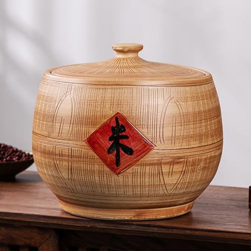 Seau à riz en céramique pour une cuisine organisée et une conservation saine des aliments