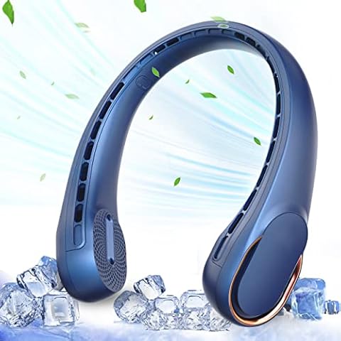 ASNUG Neck Fan, USB Rechargeable Personal Fan, 4000 mAh Battery Operated, 3 Speeds Adjustable, Faster Cooling, Ultra Quiet, Suitable for Home, Office, Travel, Sports Cover