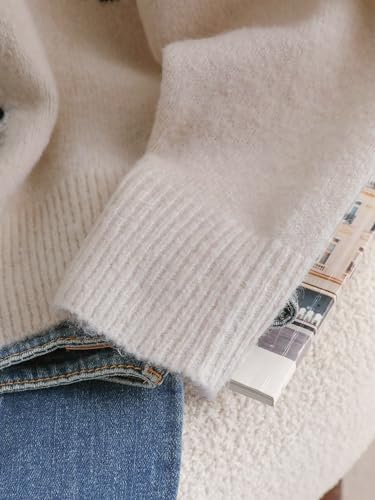 SOLY HUX Women's Plus Size Bow Tie V Neck Cardigans Drop Shoulder Loose Fall Sweater Outerwear Aesthetic Clothes4