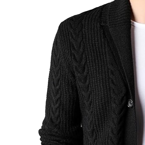 DGHM-JLMY Men's Casual Fashion Slim Knitted Coat Buttons Down Cable Knit Cardigan Sweater Shawl Collar Cable Knit Cardigans4