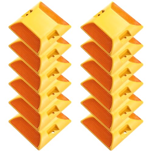 Image of 40 Pcs Road Reflectors, Reflective Street Pavement Markers, 3.7x3.7 inch Driveway Asphalt Stud Markers, Road Driveway Reflectors for Speed Bumps, Highways, Pedestrian Crossings