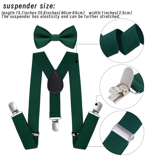 Kids Suspenders Bow Tie Sets Classic Solid Color Toddler Suspenders for Kids Wedding Party3