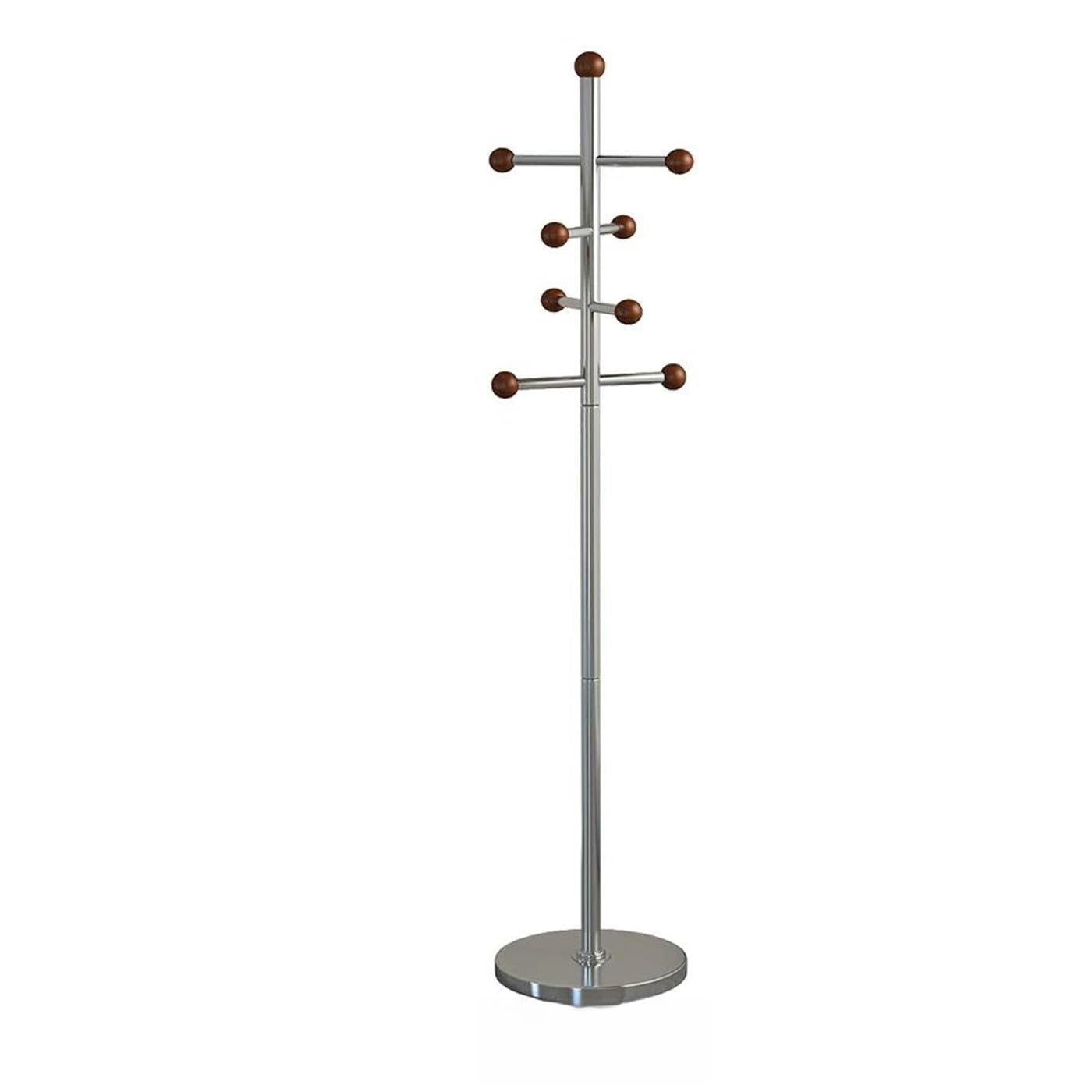 aoiuaoeniu Metal Coat Stand, Coat Rack Freestanding with Stable Base and 8 Hooks, Clothes Organiser for Clothes, Coat Stands for Hallway, Easy Assembly, for Small Space : 30x30x180CM