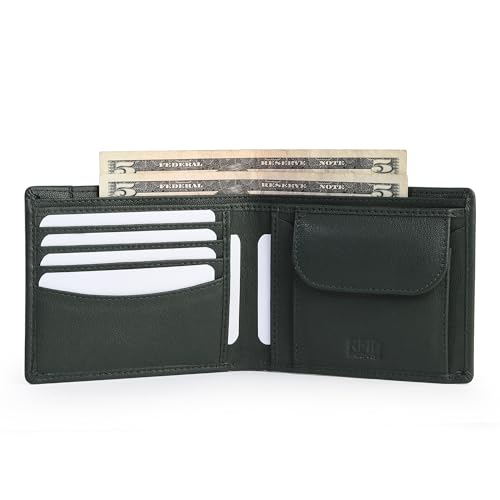 Image of TANSTITCH Slim Leather Wallet | Compact, Minimalist & Thin Wallet | RFID Protected (Green)