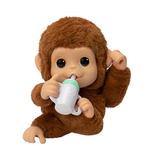 Little Live Pets My Baby Monkey Interaktiver Spielzeugaffe Mango kichert, frisst, nuckelt am Daumen, mit über 50 Geräuschen und Reaktionen für Kinder ab 4 Jahren.