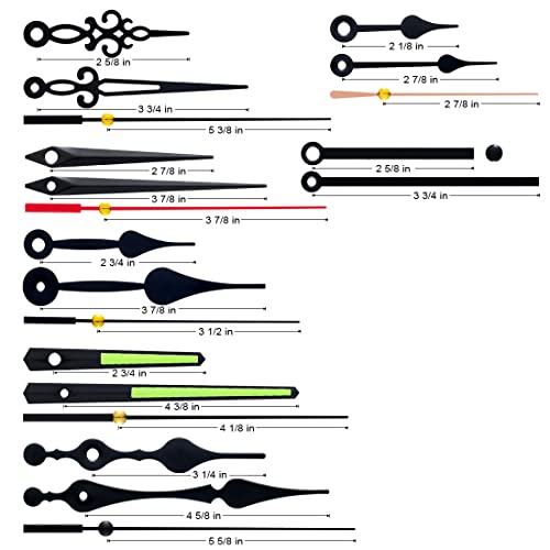 Emoon 3 Pieces Silent Clock Mechanism Replacement Kit, Battery Operated Clock Movement Parts With 7 Pack Clock Hands (Total Shaft Length 16Mm,20Mm,23Mm) #TOP1
