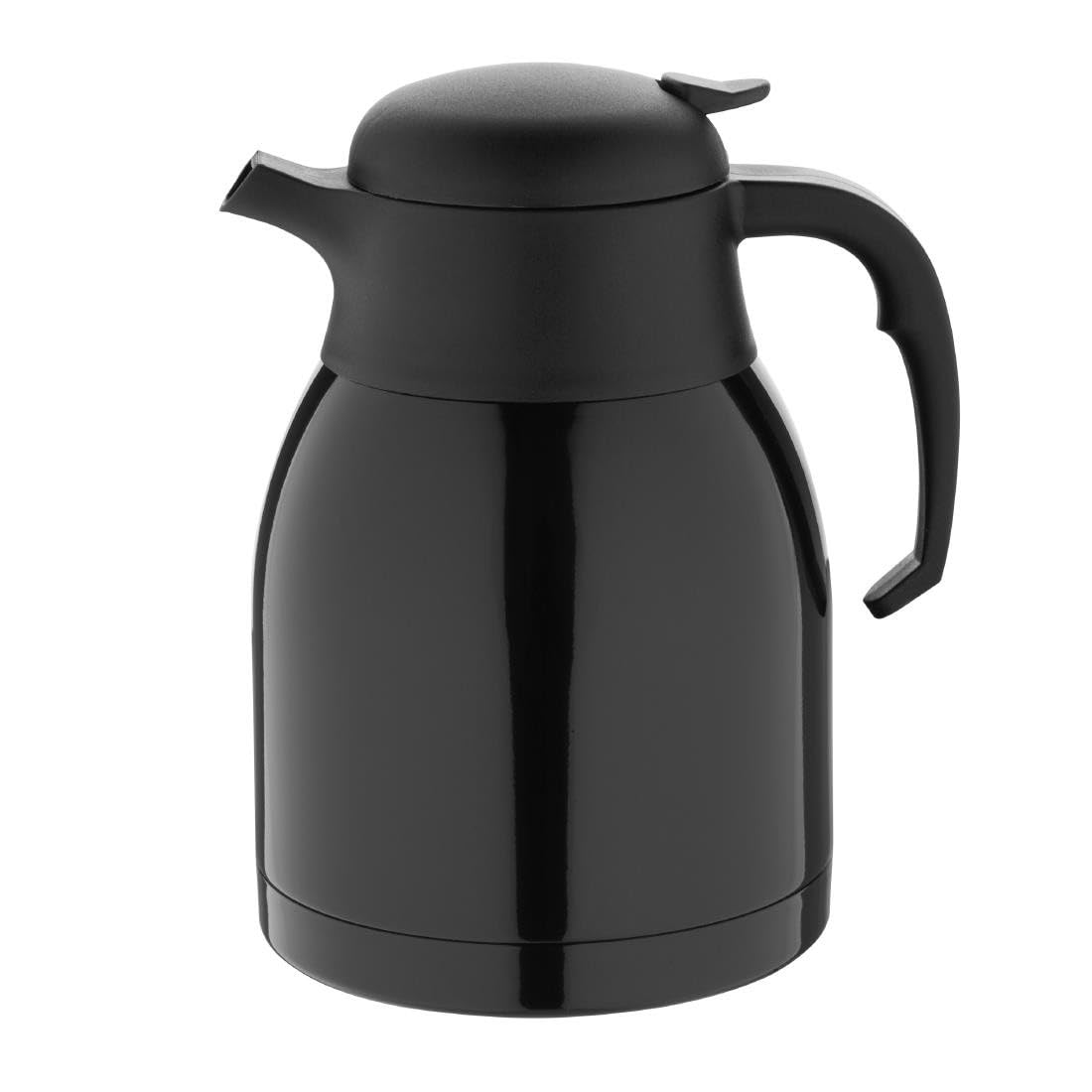 Olympia Black Vacuum Insulation Jug 1.5Ltr - Thumb Release Mechanism, Double Walled, Dishwasher Safe Dm185