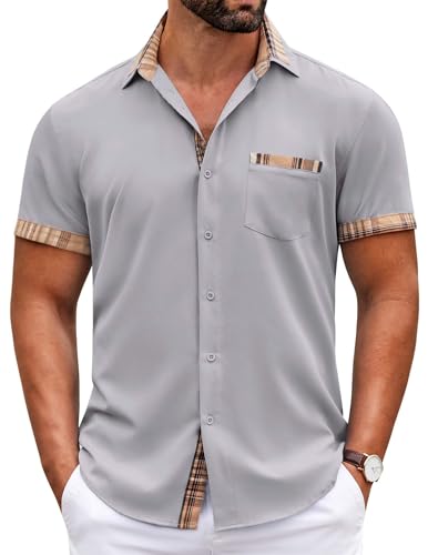 Chemise d'été décontractée pour homme sans plis à manches courtes M