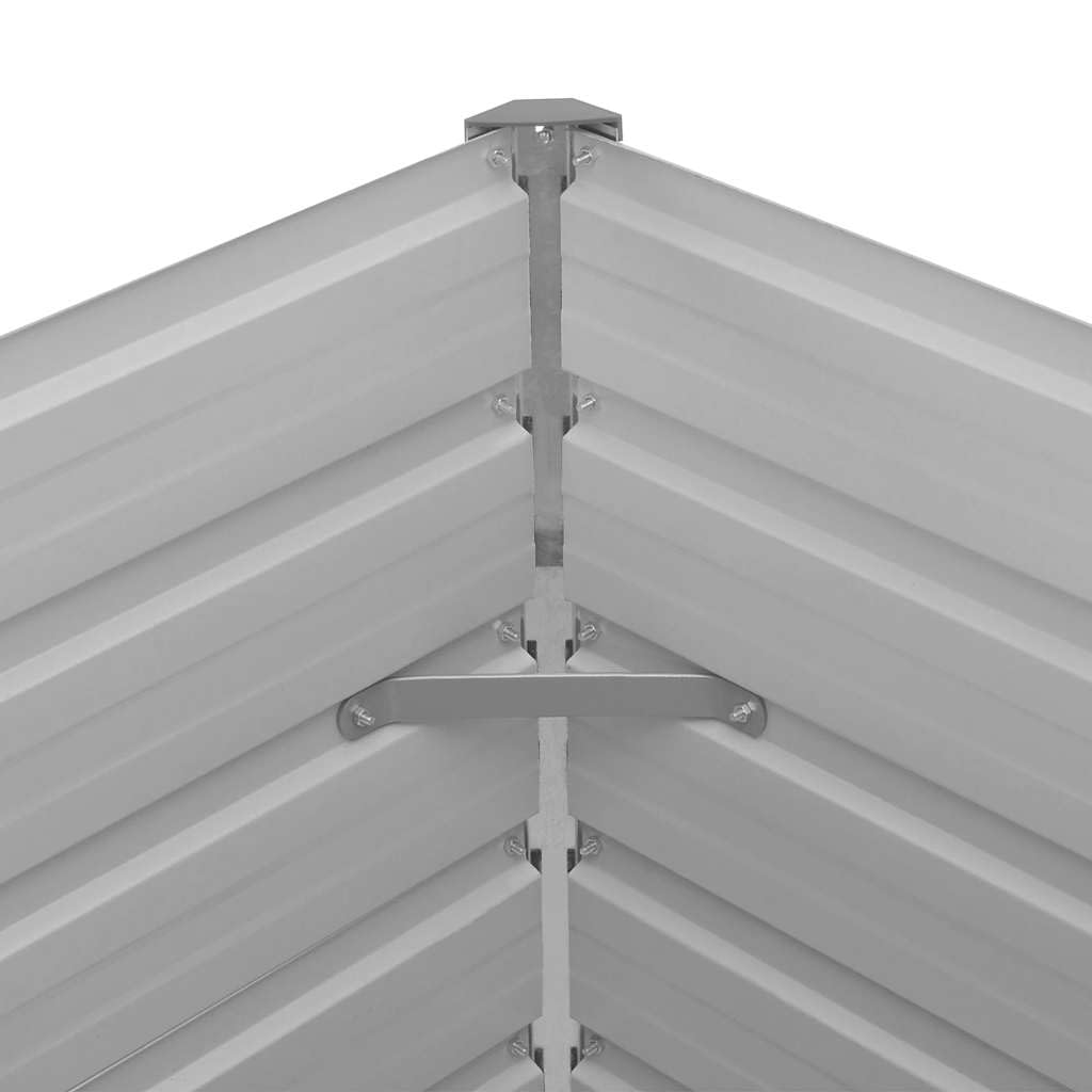 vidaXL Jardinière 100x100x77 cm Gris Acier Galvanisé Balcon Jardin Bac Fleurs