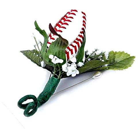 Baseball Rose Boutonniere with Gift Box - Handmade with Premium Full-Grain Genuine Leather - Original Design by Sports Roses Cover