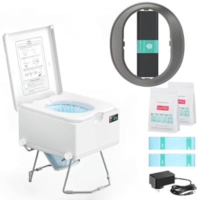 Dry Flush Toilet – Waterless, Odorless, Self-Contained | Rechargeable Portable Toilet for RVs, Van, Boat, Tiny House, Off-Grid | Easier to Use Than Composting or Incinerator Toilets