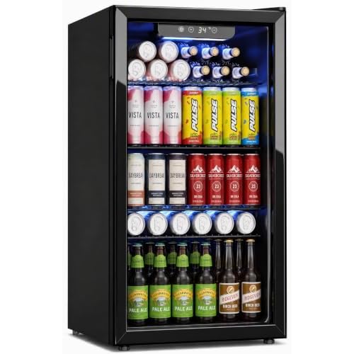 Icyglee 126 Can Mini Fridge, 3.2 Cu.Ft Beverage Refrigerator, Drink Cooler