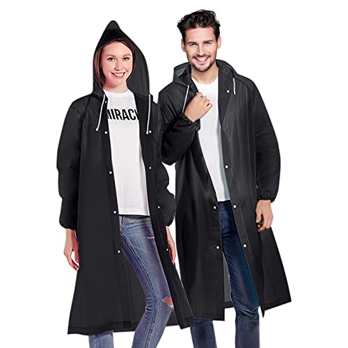 Rain Ponchos for Adults, Reusable Lightweight Rain Coat for Men and Women
