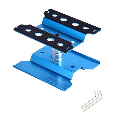 BRIOTA RC Car Work Stand und Schraubablage 360 Grad, RC Auto Aluminium Reparatur Workstation, RC Crawler Zubehör für 1/8 1/10 1/12 1/16 RC Crawler Monster Truck Buggy