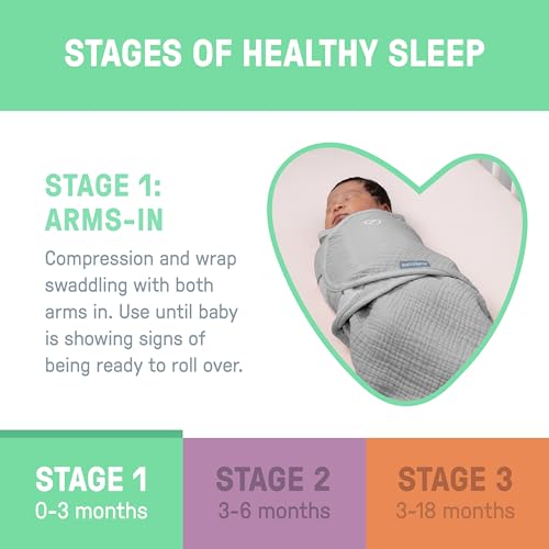 Image of SwaddleMe by Ingenuity Muslin Original Swaddle, 100% Cotton, Size Small /Medium, for Ages 0-3 Months, 7-14 Pounds, Up to 26 Inches Long, 1.5 TOG - Cream