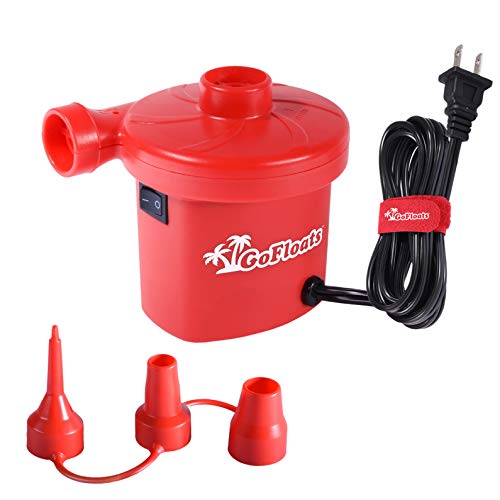 GoFloats Rapid Inflation Electric Air Pump (AC 110/120V) with Tote Bag and Raft Repair Kit