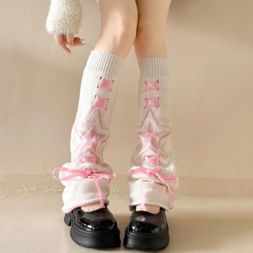 Girls Kawaii Leg Warmers Cute Knit Leg Warmers for Women Girls Baggy Ripped Leg Warm Socks Long Boot Socks4