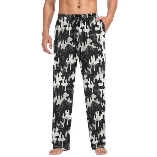 Men's Pajama Pants,Melting Camouflage Lounge Lightweight Sleep Bottoms Pants with Pockets Size S-XXL3