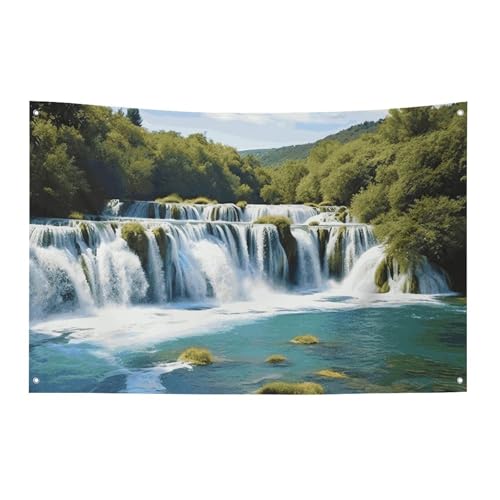 Drapeaux décoratifs de rivière Krka en textile premium toutes saisons