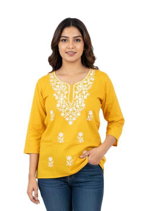 Image of Women's Rayon Kashmiri Embroidered Short Kurti | Stylish and Comfortable Kashmiri Short Kurti Tops for Casual Or Special Occasions | Pack of 2 Combo |