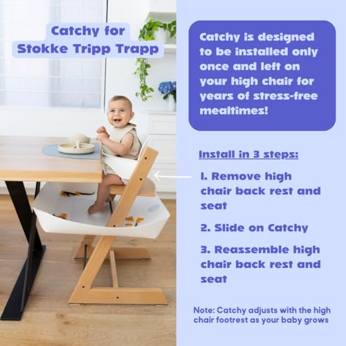 catchy - food catcher - compatible with stokke tripp trapp high chair  11 other high chairs - highchair sold separately - baby amp toddler food amp mess catcher - under high chair accessory