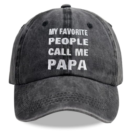 Image of My Favorite People Call Me Papa Hat, Dad Hats for Men, Adjustable Daddy Cotton Birthday Embroidered Baseball Cap
