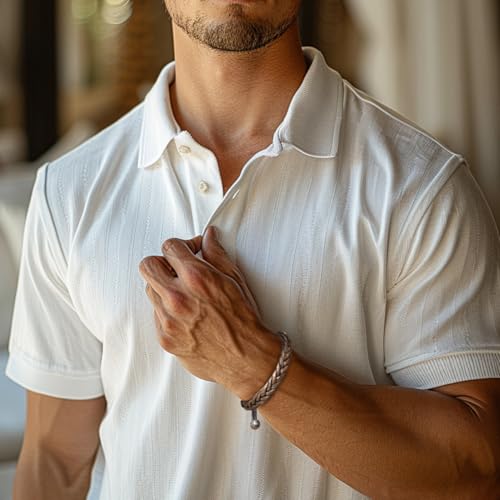 Leather Bracelet for Men, Adjustable Braided Leather Bracelet Wristband, Men's Leather Jewelry2