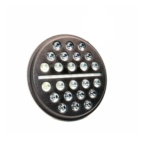 Phare LED rond 7 pouces universel moto 52W avec feu de jour blanc fin