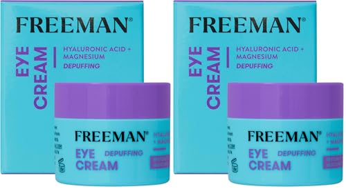 Image of Freeman Restorative Moisturizing & Depuffing Eye Cream + Overnight Leave-On Treatment, For Dull & Tired Eyes, Brightens Undereye Skin, Infused With Magnesium & Hyaluronic Acid, 0.5 fl.oz. / 15 mL Jar