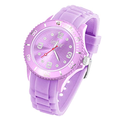Taffstyle Armbanduhr Silikon Analog Quarz Uhr Farbige Sport Sportuhr Damen Herren Kinder Unisex 34mm Flieder Taffstyle Armbanduhr Silikon Analog Quarz Uhr Farbige Sport Sportuhr Damen Herren Kinder Unisex 34mm Flieder
