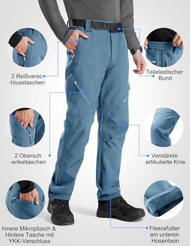 FREE SOLDIER Herren Winter wasserdichte Skihose Jagd Outdoor Hose Winddichte Thermohose Winterhose Softshellhose zum Klettern und Wandern