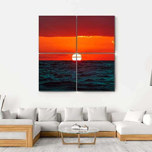 Ergo Plus Painting Pictures Canvas Wall Art Hot Sunset Over Baltic Sea Framed Ready To Hang Stretched Decoration Bathroom Living Room Bedroom Kitchen Personalized Gallery Wrap #TOP7
