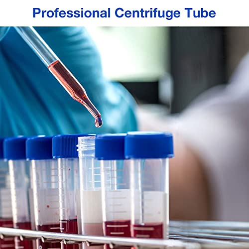 Clear & Sure Non- Sterilized 15ml Graduated Centrifuge Tube, Polyproplyene, Conical Bottom,Leak Proof Tubes Pack of 25