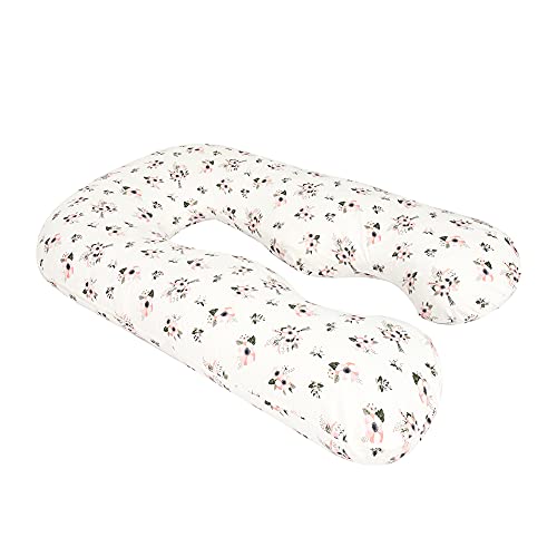 Image of TILLYOU Pregnancy Pillow Cover - Cooling Maternity Pillow Cover for U-Shaped Full Body Maternity Pillow, Soft and Breathable for Expectant Mothers, Floral